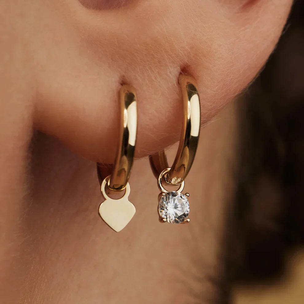 Larmes de Lune Stone Hoop Earrings | Gold Maya Henry Jewelry