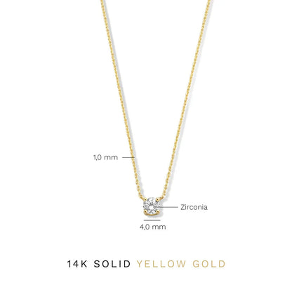 Cléa Moissanite Stone Necklace | Gold Maya Henry Jewelry