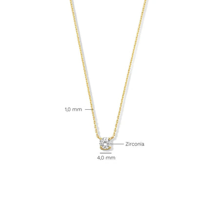 Cléa Moissanite Stone Necklace | Gold Maya Henry Jewelry