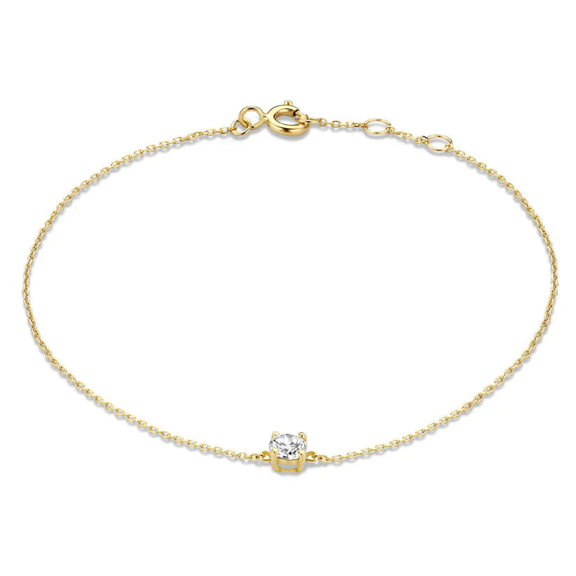 Cléa Moissanite Stone Bracelet | Gold Maya Henry Jewelry