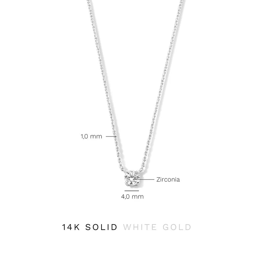 Cléa Stone Necklace | White Gold Maya Henry Jewelry