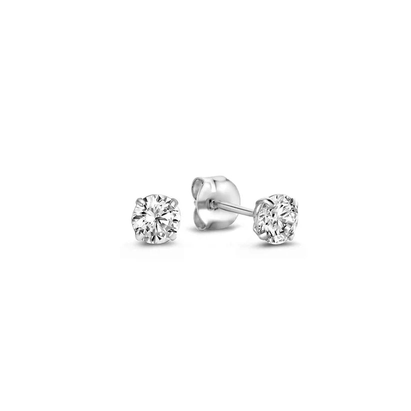 Larmes de Lune Stone Stud Earrings | White Gold Maya Henry Jewelry