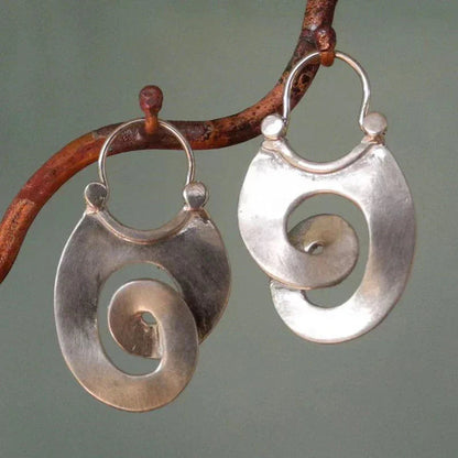 Antique Irregular Form Earrings | White Gold Maya Henry Jewelry