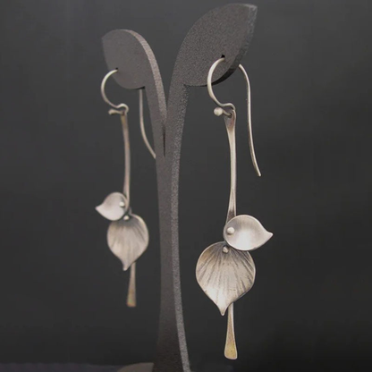Silver Leaf Vintage Earrings Maya Henry Jewelry