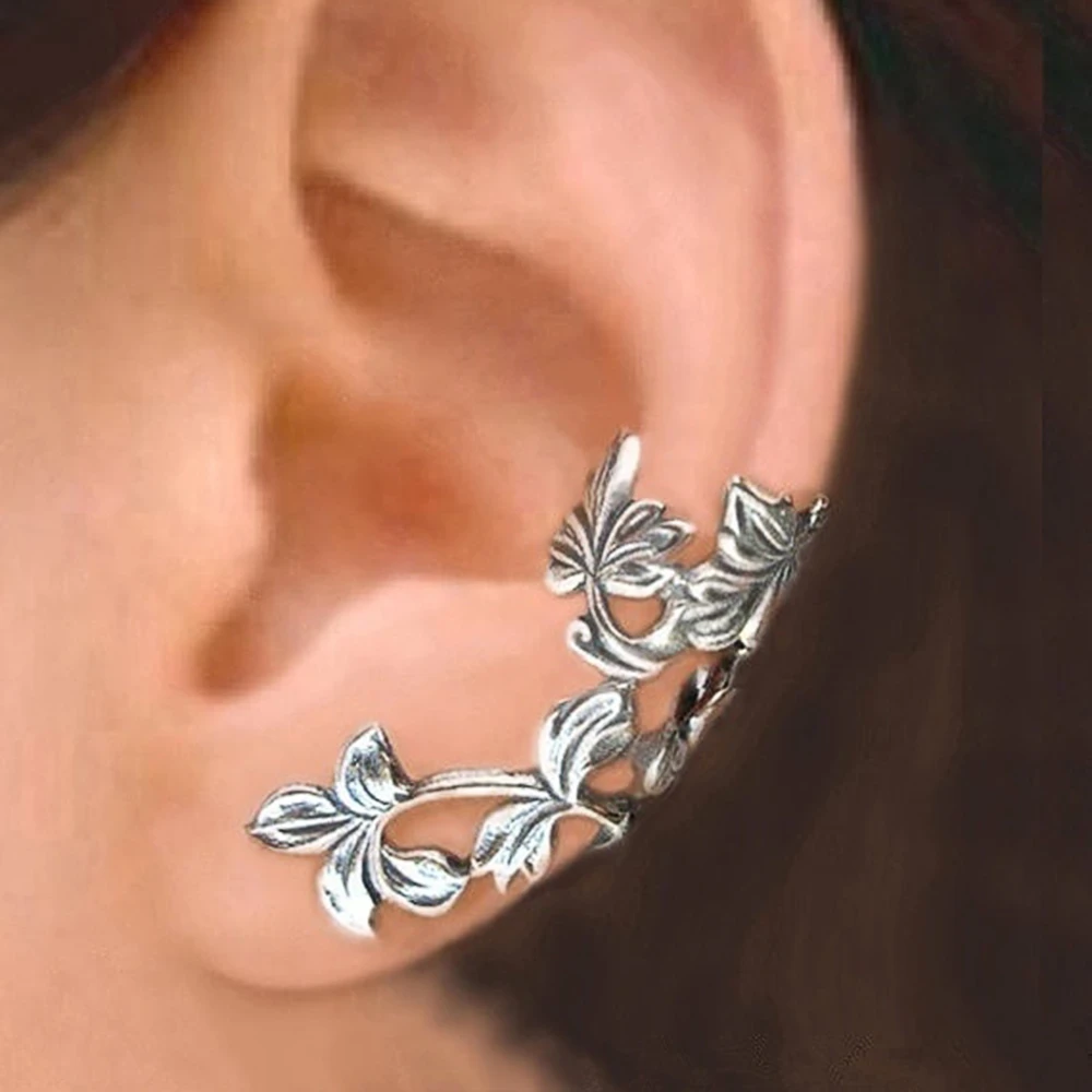 Vintage Leaf Silver Earrings Maya Henry Jewelry
