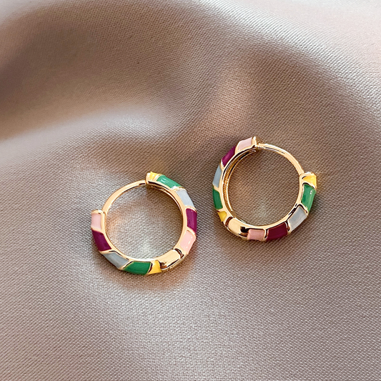 Chic Golden Enamel Earrings Maya Henry Jewelry