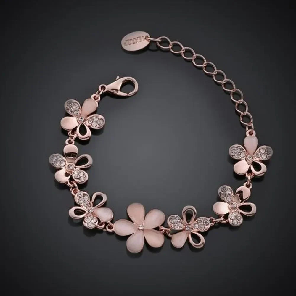 Antique Rose Flower Bracelet | Rose Gold Maya Henry Jewelry