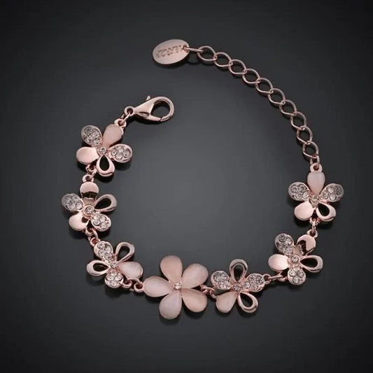 Antique Rose Flower Bracelet | Rose Gold Maya Henry Jewelry