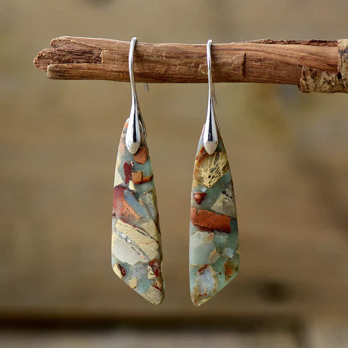 Antique Nature Stone Earrings | Gold Maya Henry Jewelry
