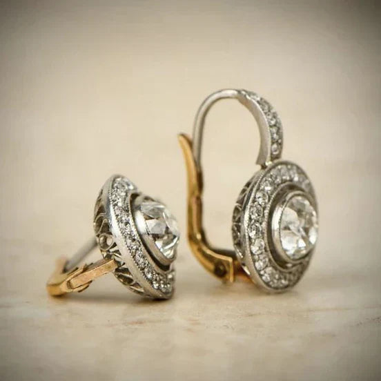 Vintage Silver Earrings with Zirconia | Mixed Gold Maya Henry Jewelry