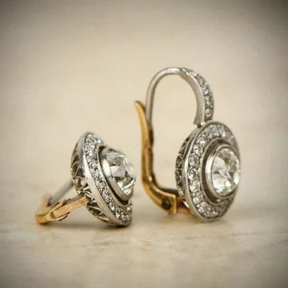 Vintage Silver Earrings with Zirconia | Mixed Gold Maya Henry Jewelry