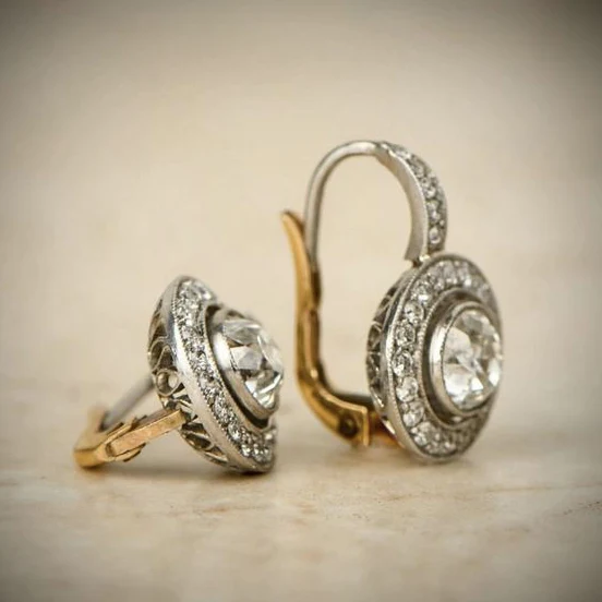 Vintage Gold & Silver Crystal Earrings Maya Henry Jewelry