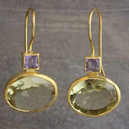 Vintage Green Gold Earrings Maya Henry Jewelry