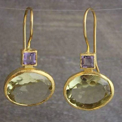 Vintage Green Gold Earrings Maya Henry Jewelry
