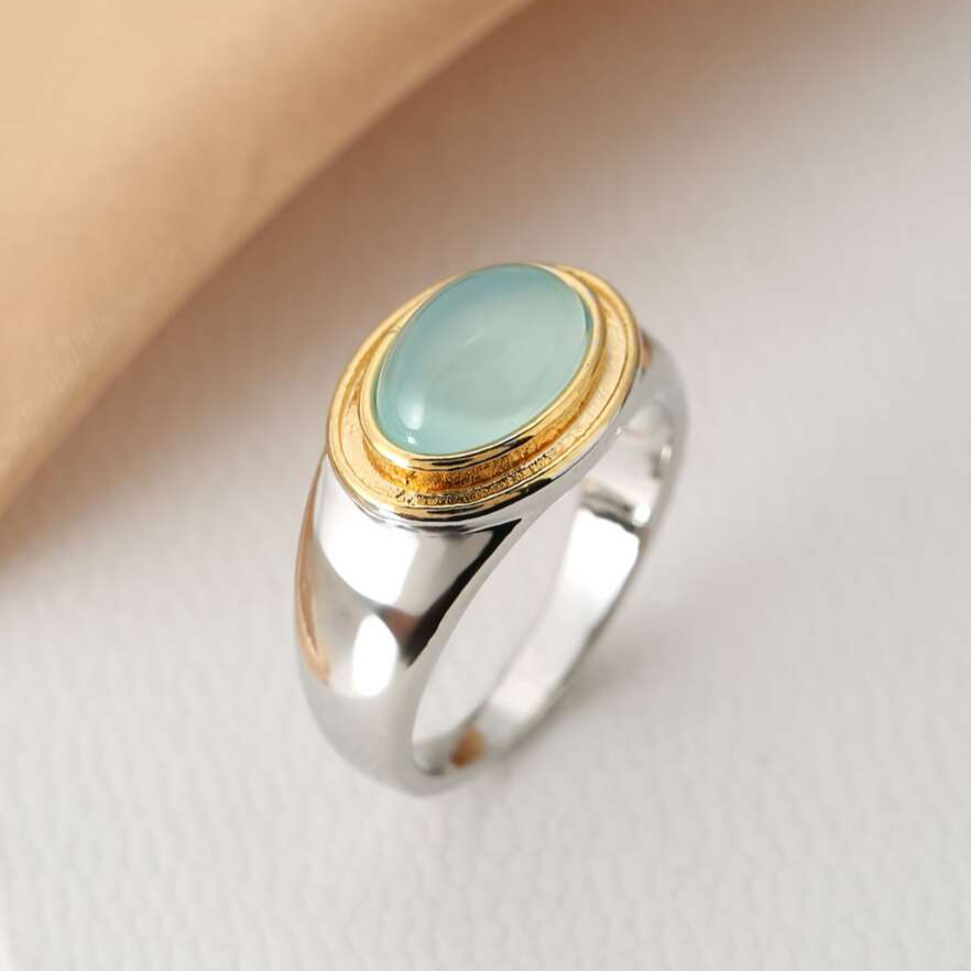 Gabi - Vintage Green Moonstone Ring Maya Henry Jewelry