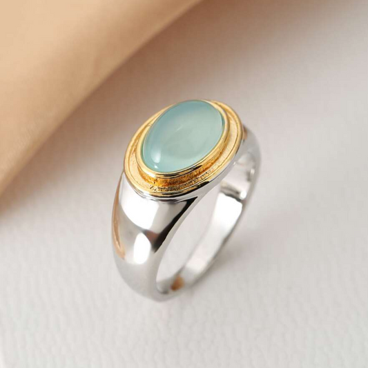Gabi - Vintage Green Moonstone Ring Maya Henry Jewelry