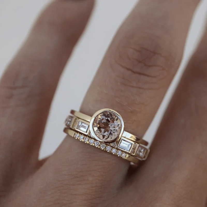 Golden Crystal Vintage Ring Maya Henry Jewelry