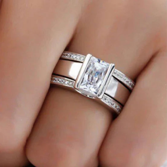 Antique Inlaid Glass Ring | White Gold Maya Henry Jewelry