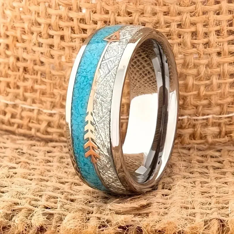 Antique Enamel Silver Ring | White Gold Maya Henry Jewelry