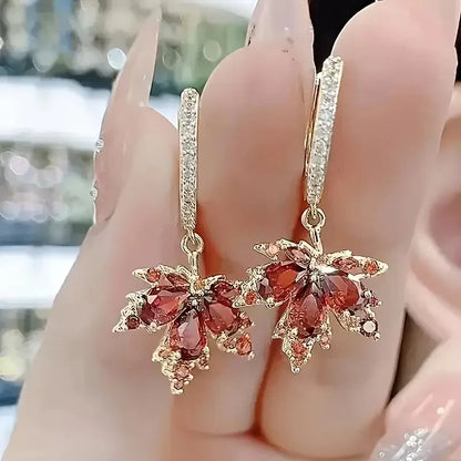 Zircon Leafshine Earrings | Gold Maya Henry Jewelry