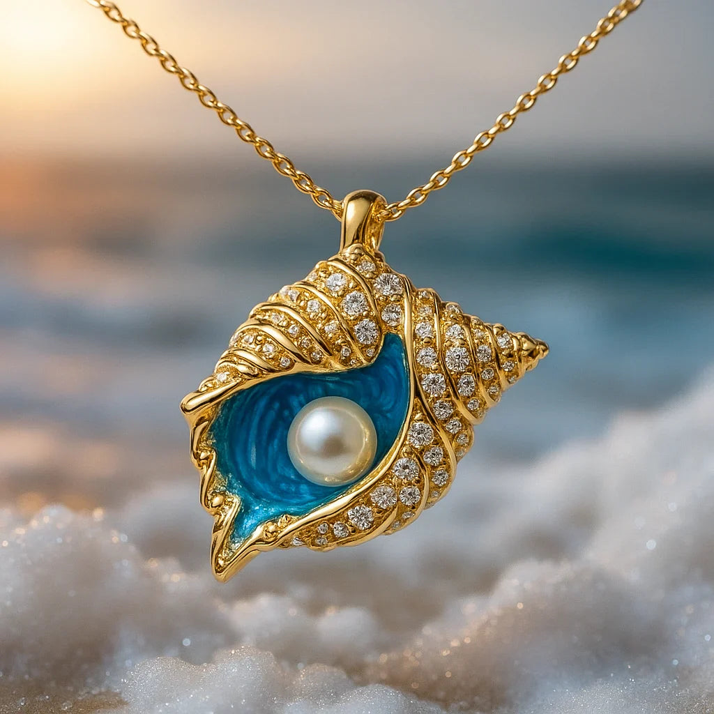 Radiant Pearl Seashell Necklace | Gold Maya Henry Jewelry