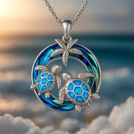 Tidebound Turtle Necklace | White Gold Maya Henry Jewelry