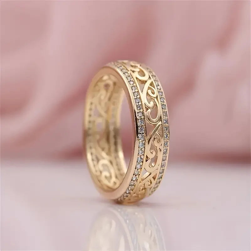 Shiny Hollow Gold Ring | Gold Maya Henry Jewelry