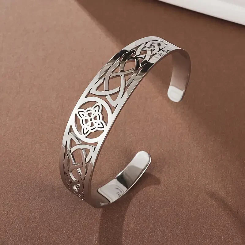 Exquisite Open Silver Hollow Bracelet | White Gold Maya Henry Jewelry