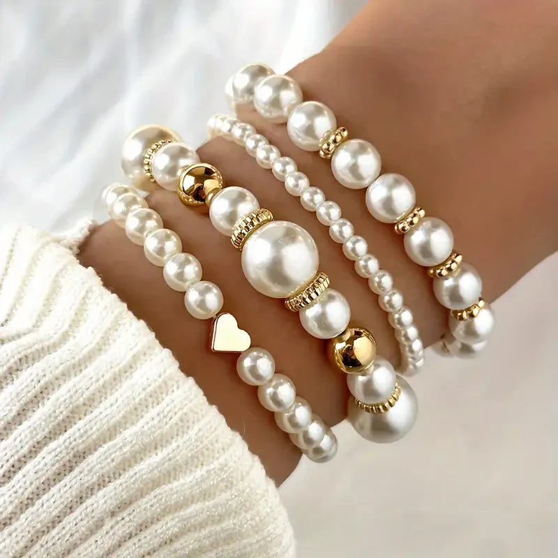 Exquisite Pearl Bracelet Set | Gold Maya Henry Jewelry