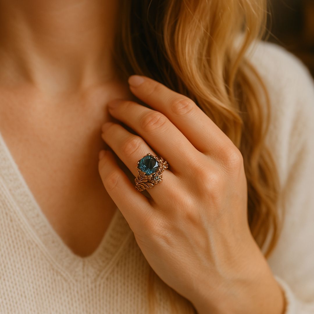 Nature Green Crystal Ring Maya Henry Jewelry