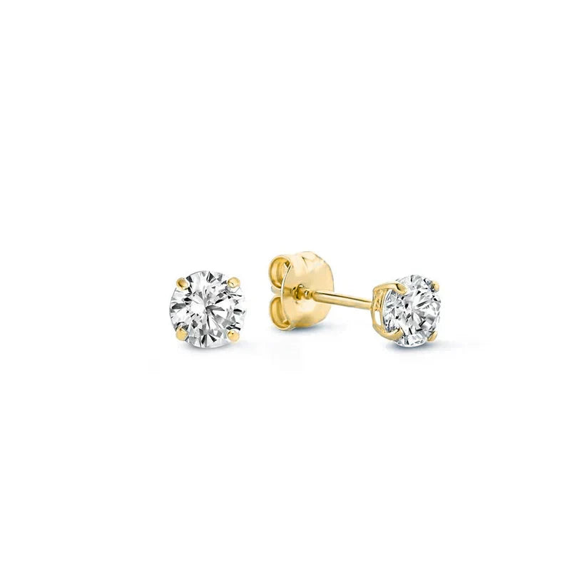 Larmes de Lune Stone Stud Earrings | Gold Maya Henry Jewelry