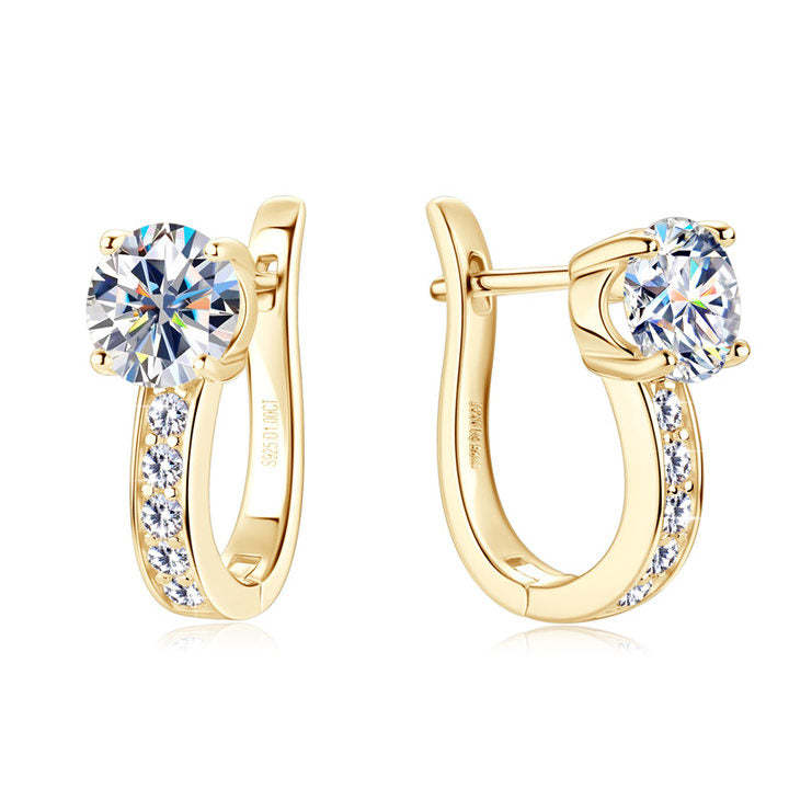Channel Huggie Earrings | White Gold Maya Henry Jewelry