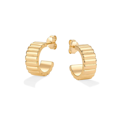 Classic Ridge Earrings | Gold Maya Henry Jewelry