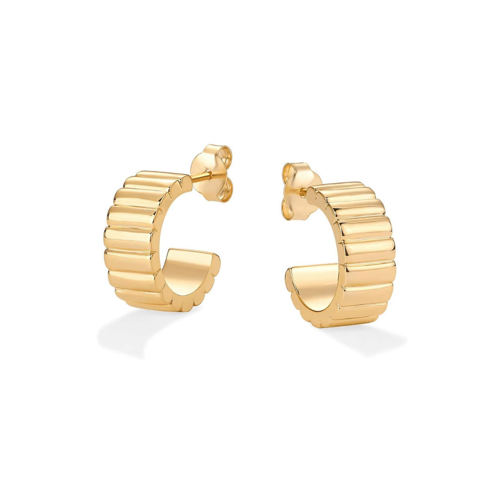 Classic Ridge Earrings | Gold Maya Henry Jewelry