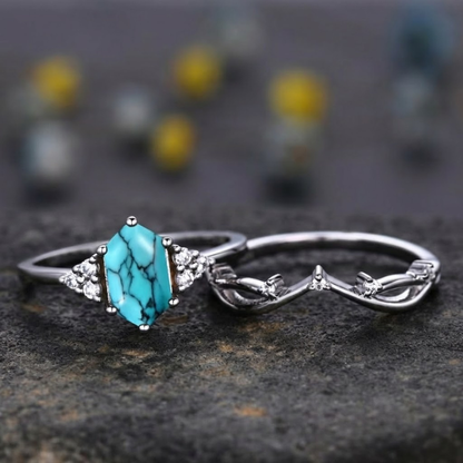 Elarin Sea Crest Ring Set | White Gold Maya Henry Jewelry