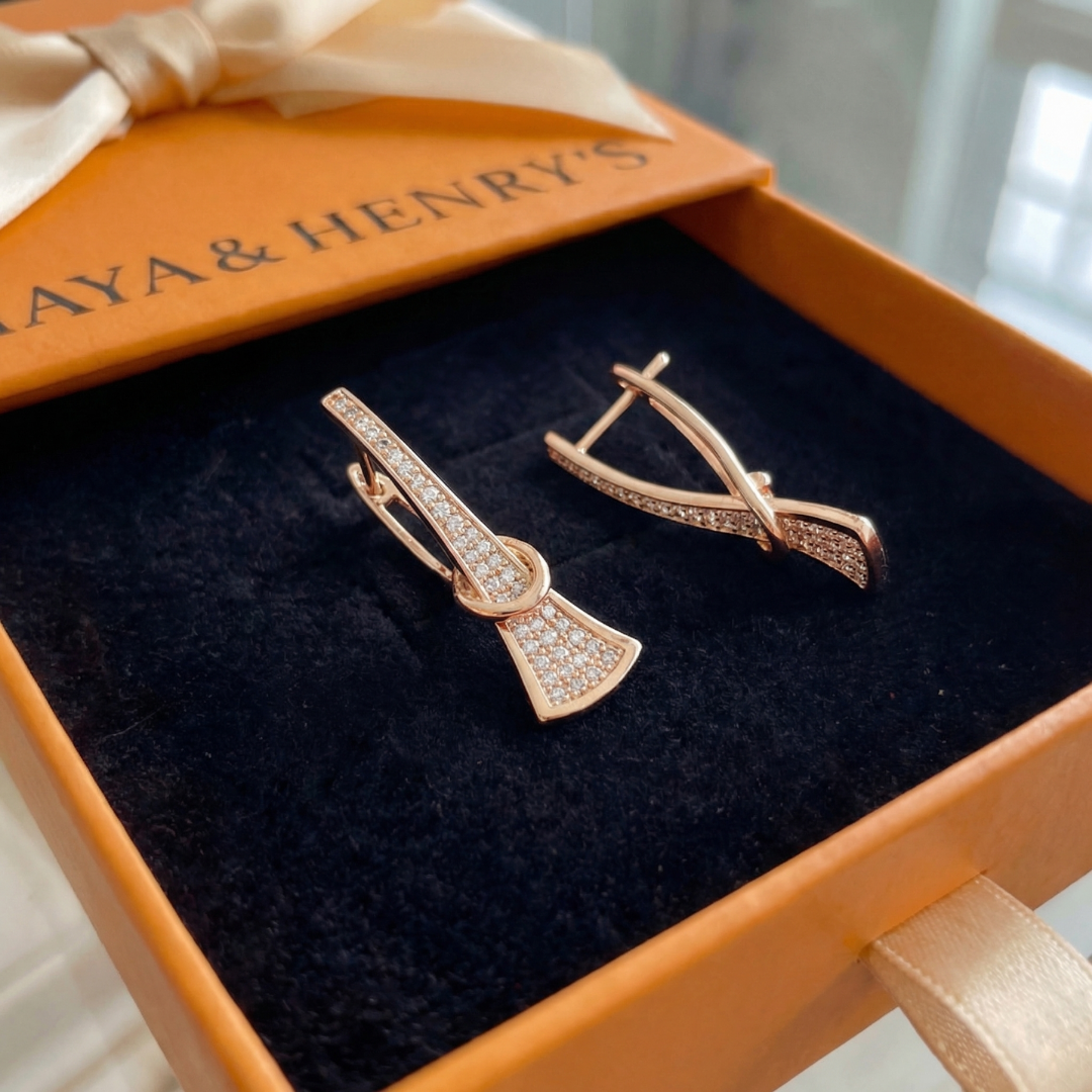 Radiant Layers Crystal Earrings | Gold Maya Henry Jewelry