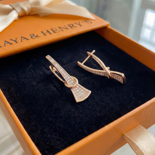 Radiant Layers Crystal Earrings | Gold Maya Henry Jewelry