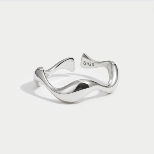 Silver Wave Adjustable Ring Maya Henry Jewelry