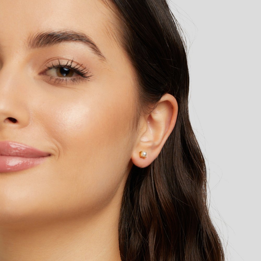 Sofia Pearl Stud Earrings Maya Henry Jewelry