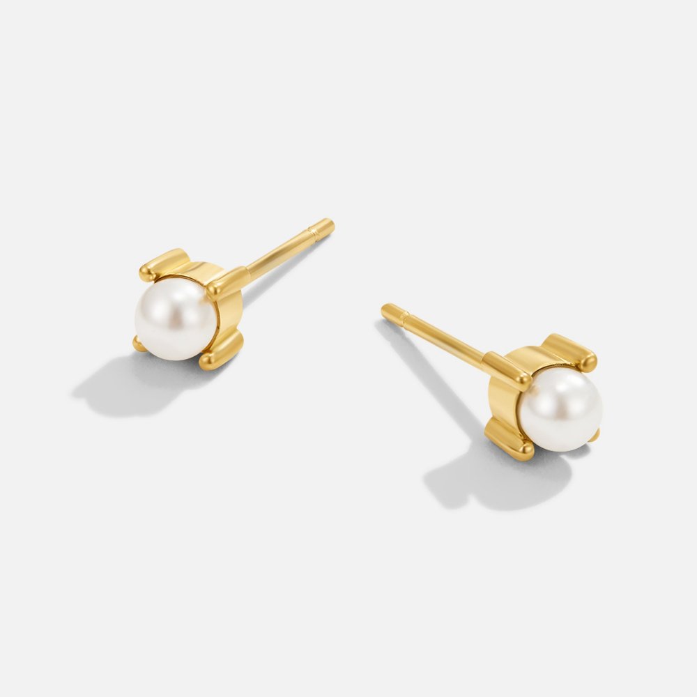 Sofia Pearl Stud Earrings Maya Henry Jewelry
