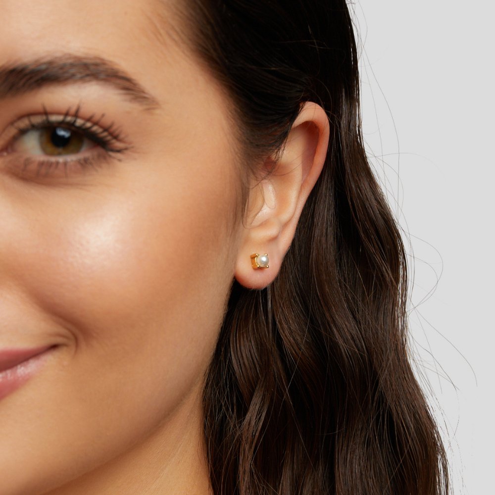 Sofia Pearl Stud Earrings Maya Henry Jewelry