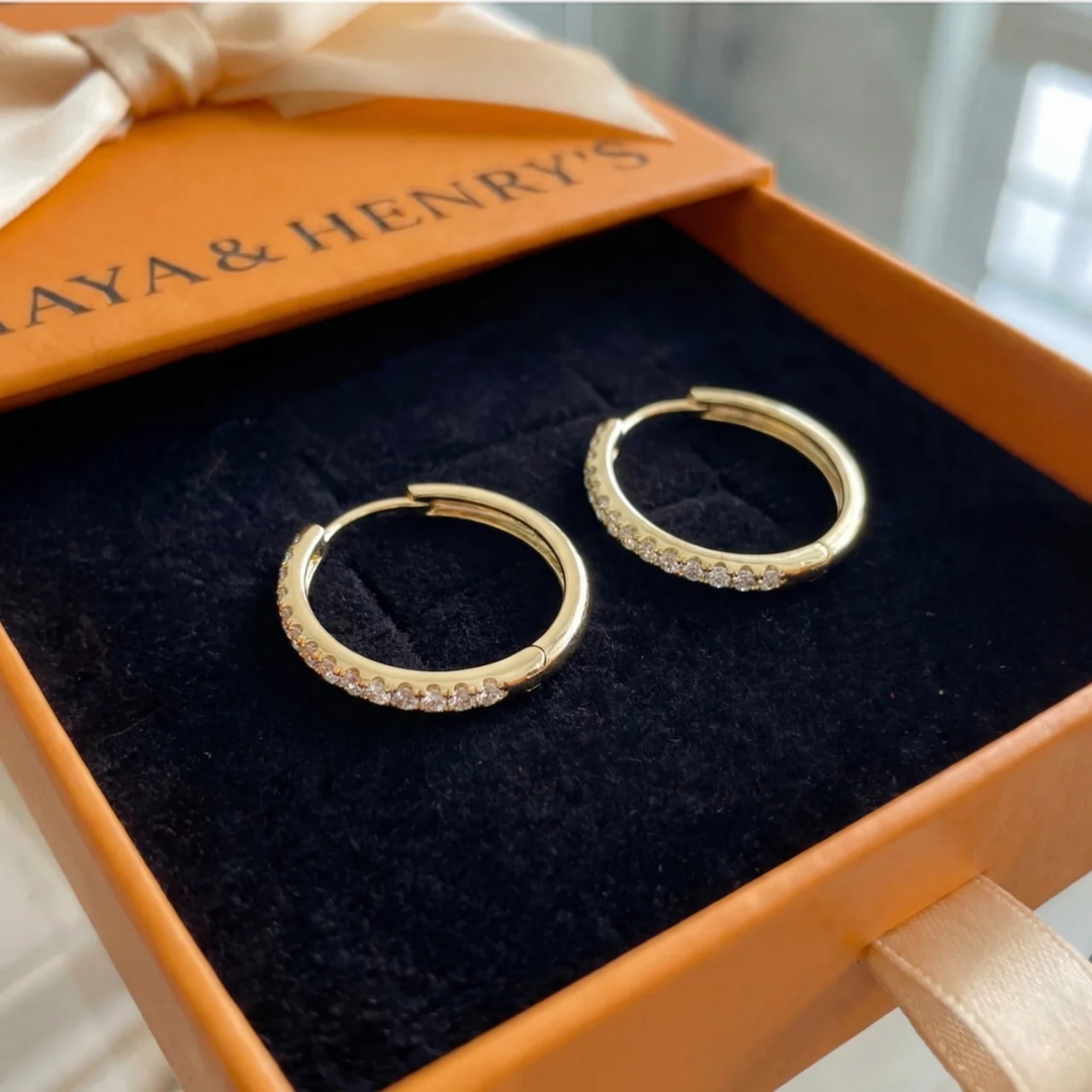 Sorel Pave Earrings | Gold Maya Henry Jewelry