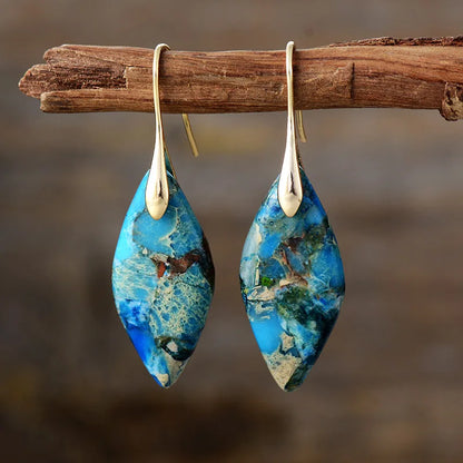 Natural Stone Teardrop Earrings Maya Henry Jewelry