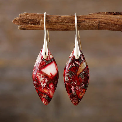 Natural Stone Teardrop Earrings Maya Henry Jewelry