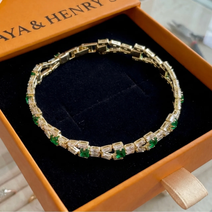 Verde Link Tennis Bracelet | Gold Maya Henry Jewelry