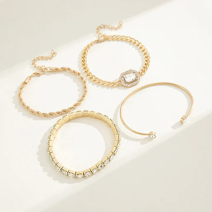 Domitia Calvina Bracelet Set | White Gold Maya Henry Jewelry