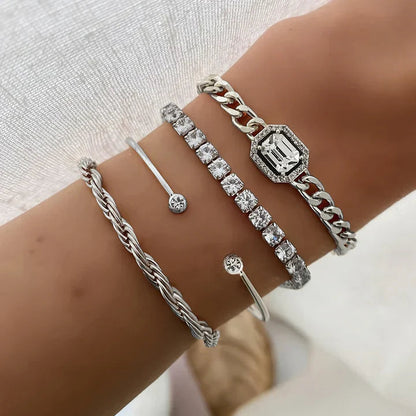 Domitia Calvina Bracelet Set | White Gold Maya Henry Jewelry