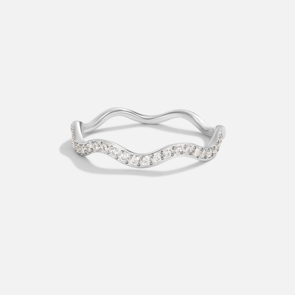 Zenya Crystal & Silver Wave Ring Maya Henry Jewelry