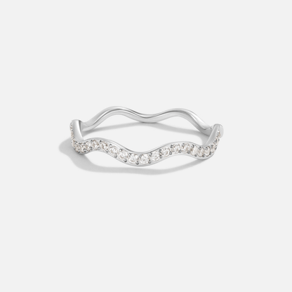 Zenya Crystal & Silver Wave Ring Maya Henry Jewelry